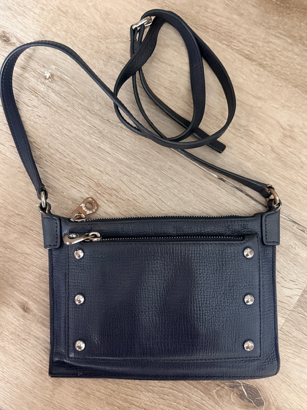 Marc by Marc Jacobs Black 100% Cow Leather Studded Crossbody Bag